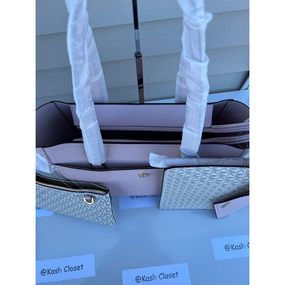 Michael Kors tote maisie 3 in 1 large bag clutch & crossbody Powder Blush - Picture 9 of 12